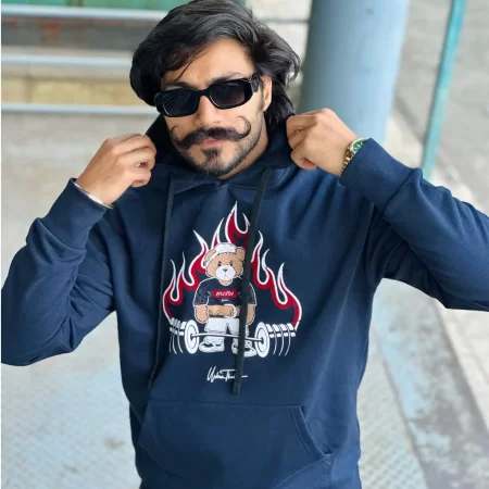 GYM Teddy Navy Blue Hoodie