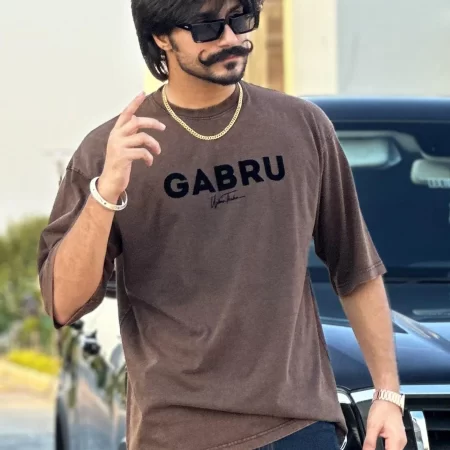 Gabru Brown Stonewashed T-shirt